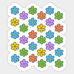 Rainbow Flower Print Sticker